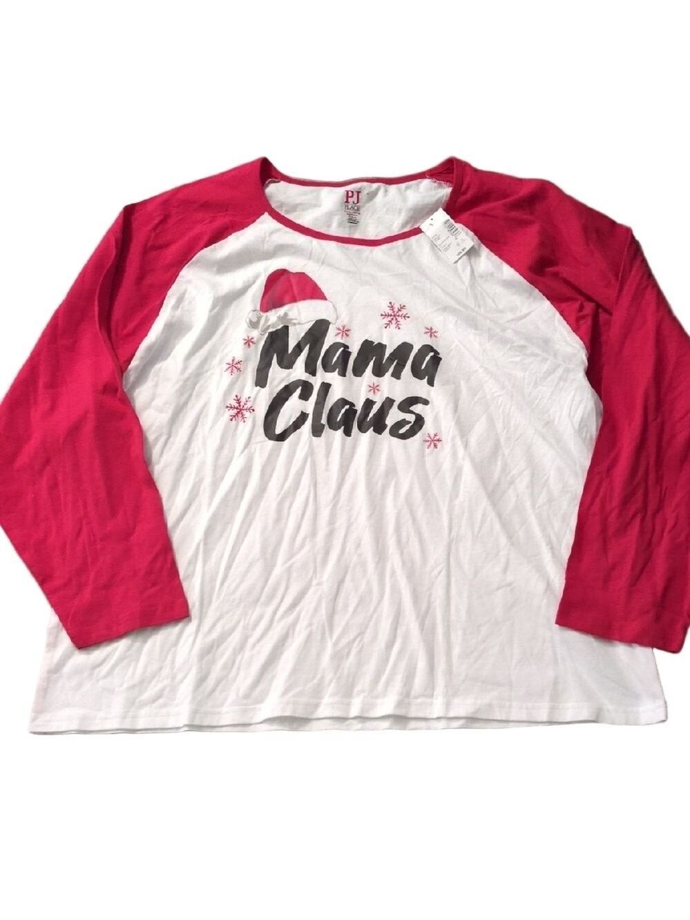 Pj Place Mama Claus Long Sleeve Top Size XXL